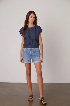 Velvet By Graham & Spencer Womens HAYLIE LINEN CROP TOP 15 Velvet By Graham & Spencer Womens HAYLIE LINEN CROP TOP