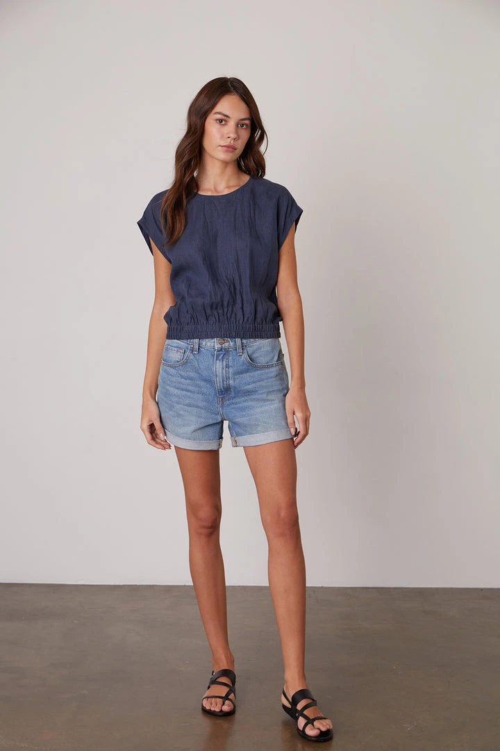 Velvet By Graham & Spencer Womens HAYLIE LINEN CROP TOP 8 Velvet By Graham & Spencer Womens HAYLIE LINEN CROP TOP