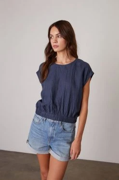 Velvet By Graham & Spencer Womens HAYLIE LINEN CROP TOP 14 Velvet By Graham & Spencer Womens HAYLIE LINEN CROP TOP