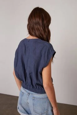 Velvet By Graham & Spencer Womens HAYLIE LINEN CROP TOP 17 Velvet By Graham & Spencer Womens HAYLIE LINEN CROP TOP