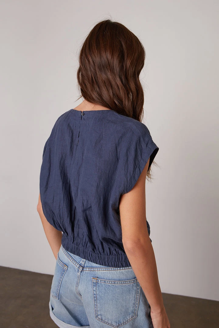 Velvet By Graham & Spencer Womens HAYLIE LINEN CROP TOP 10 Velvet By Graham & Spencer Womens HAYLIE LINEN CROP TOP