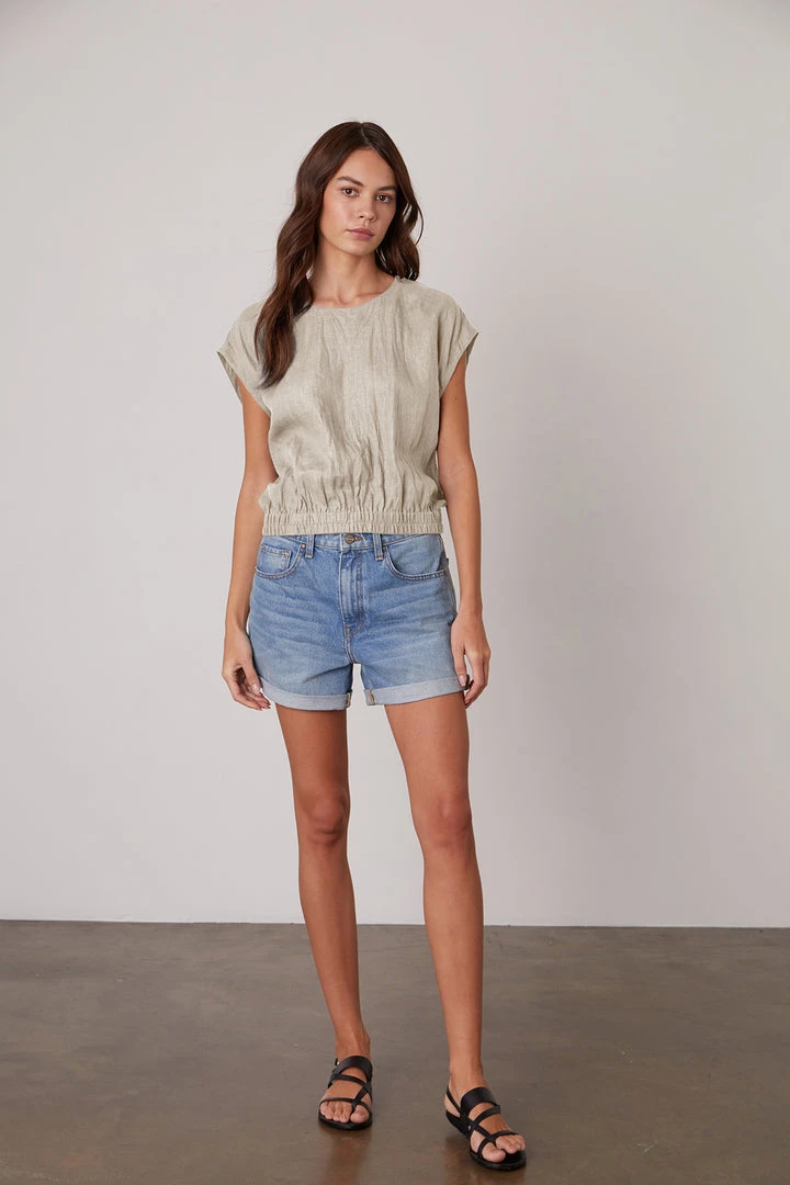 Velvet By Graham & Spencer Womens HAYLIE LINEN CROP TOP 6 Velvet By Graham & Spencer Womens HAYLIE LINEN CROP TOP