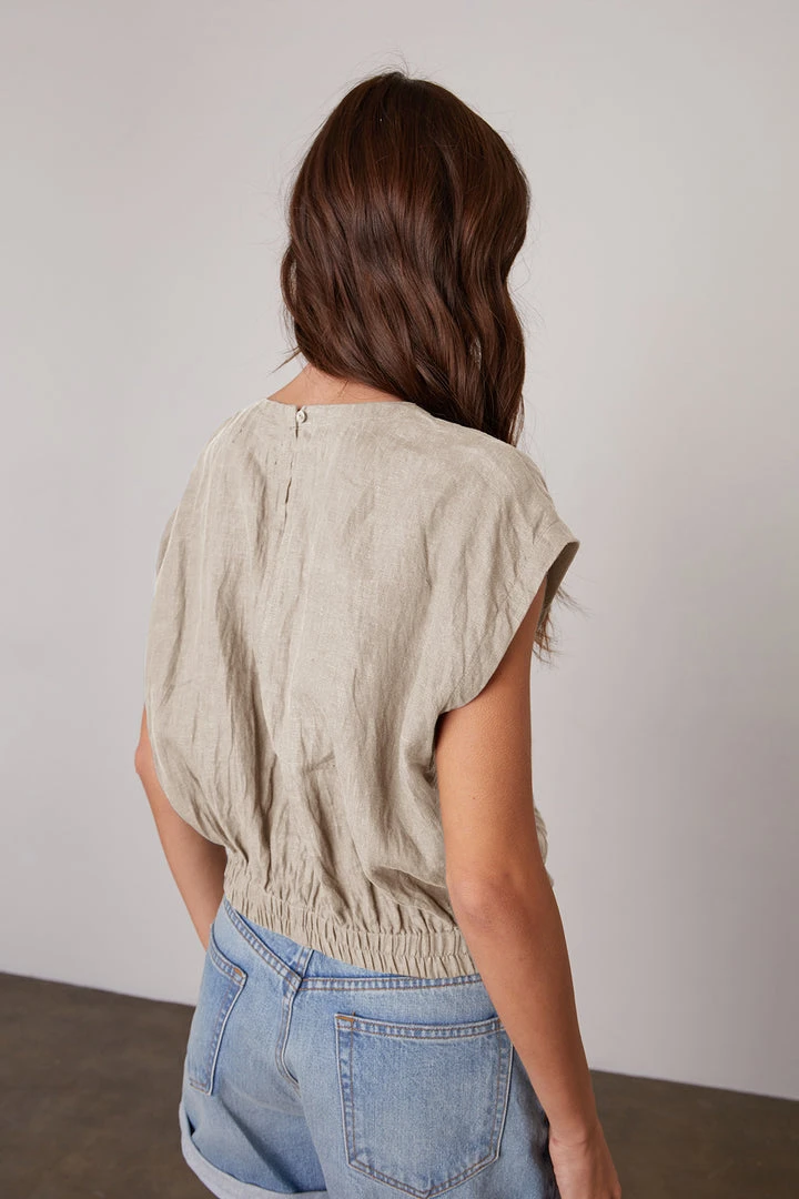 Velvet By Graham & Spencer Womens HAYLIE LINEN CROP TOP 5 Velvet By Graham & Spencer Womens HAYLIE LINEN CROP TOP