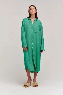 Velvet By Graham & Spencer Womens JORA LINEN BUTTON-UP DRESS 62 Velvet By Graham & Spencer Womens JORA LINEN BUTTON-UP DRESS