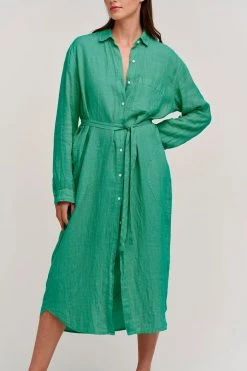 Velvet By Graham & Spencer Womens JORA LINEN BUTTON-UP DRESS 63 Velvet By Graham & Spencer Womens JORA LINEN BUTTON-UP DRESS