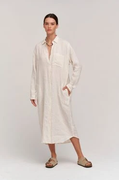 Velvet By Graham & Spencer Womens JORA LINEN BUTTON-UP DRESS 42 Velvet By Graham & Spencer Womens JORA LINEN BUTTON-UP DRESS