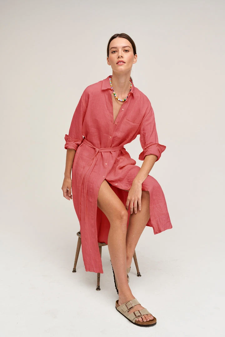 Velvet By Graham & Spencer Womens JORA LINEN BUTTON-UP DRESS 18 Velvet By Graham & Spencer Womens JORA LINEN BUTTON-UP DRESS