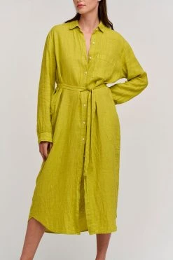 Velvet By Graham & Spencer Womens JORA LINEN BUTTON-UP DRESS 49 Velvet By Graham & Spencer Womens JORA LINEN BUTTON-UP DRESS