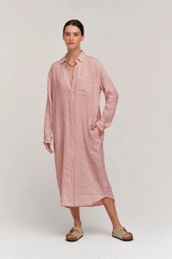 Velvet By Graham & Spencer Womens JORA LINEN BUTTON-UP DRESS 54 Velvet By Graham & Spencer Womens JORA LINEN BUTTON-UP DRESS