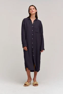 Velvet By Graham & Spencer Womens JORA LINEN BUTTON-UP DRESS 59 Velvet By Graham & Spencer Womens JORA LINEN BUTTON-UP DRESS