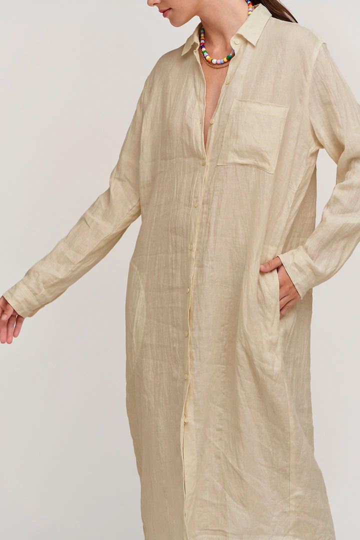 Velvet By Graham & Spencer Womens JORA LINEN BUTTON-UP DRESS 4 Velvet By Graham & Spencer Womens JORA LINEN BUTTON-UP DRESS