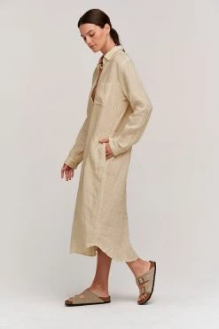 Velvet By Graham & Spencer Womens JORA LINEN BUTTON-UP DRESS 38 Velvet By Graham & Spencer Womens JORA LINEN BUTTON-UP DRESS