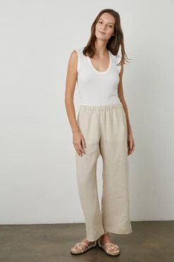 Velvet By Graham & Spencer Womens LOLA LINEN PANT 101 Velvet By Graham & Spencer Womens LOLA LINEN PANT