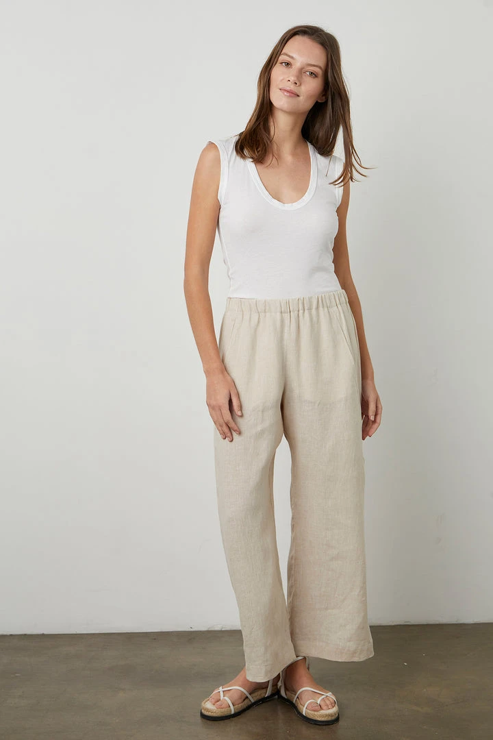 Velvet By Graham & Spencer Womens LOLA LINEN PANT 42 Velvet By Graham & Spencer Womens LOLA LINEN PANT