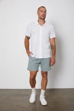 Velvet By Graham & Spencer MACKIE LINEN BUTTON-UP SHIRT Mens