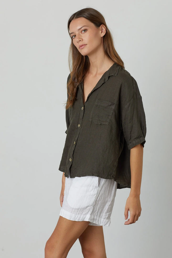 Velvet By Graham & Spencer MARIA LINEN BUTTON-UP SHIRT 5 Velvet By Graham & Spencer MARIA LINEN BUTTON-UP SHIRT