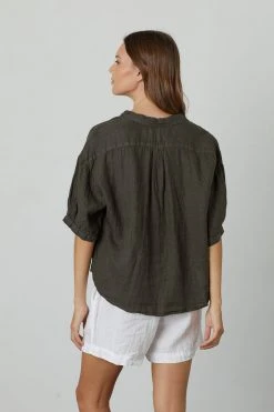 Velvet By Graham & Spencer MARIA LINEN BUTTON-UP SHIRT 11 Velvet By Graham & Spencer MARIA LINEN BUTTON-UP SHIRT