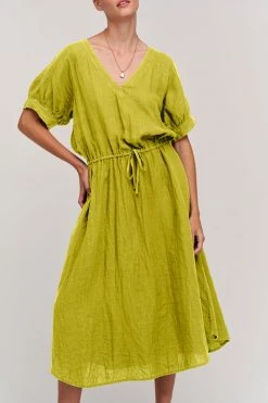 Velvet By Graham & Spencer Womens NANETTE LINEN MIDI DRESS 24 Velvet By Graham & Spencer Womens NANETTE LINEN MIDI DRESS