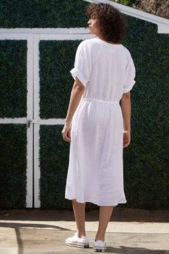 Velvet By Graham & Spencer Womens NANETTE LINEN MIDI DRESS 18 Velvet By Graham & Spencer Womens NANETTE LINEN MIDI DRESS