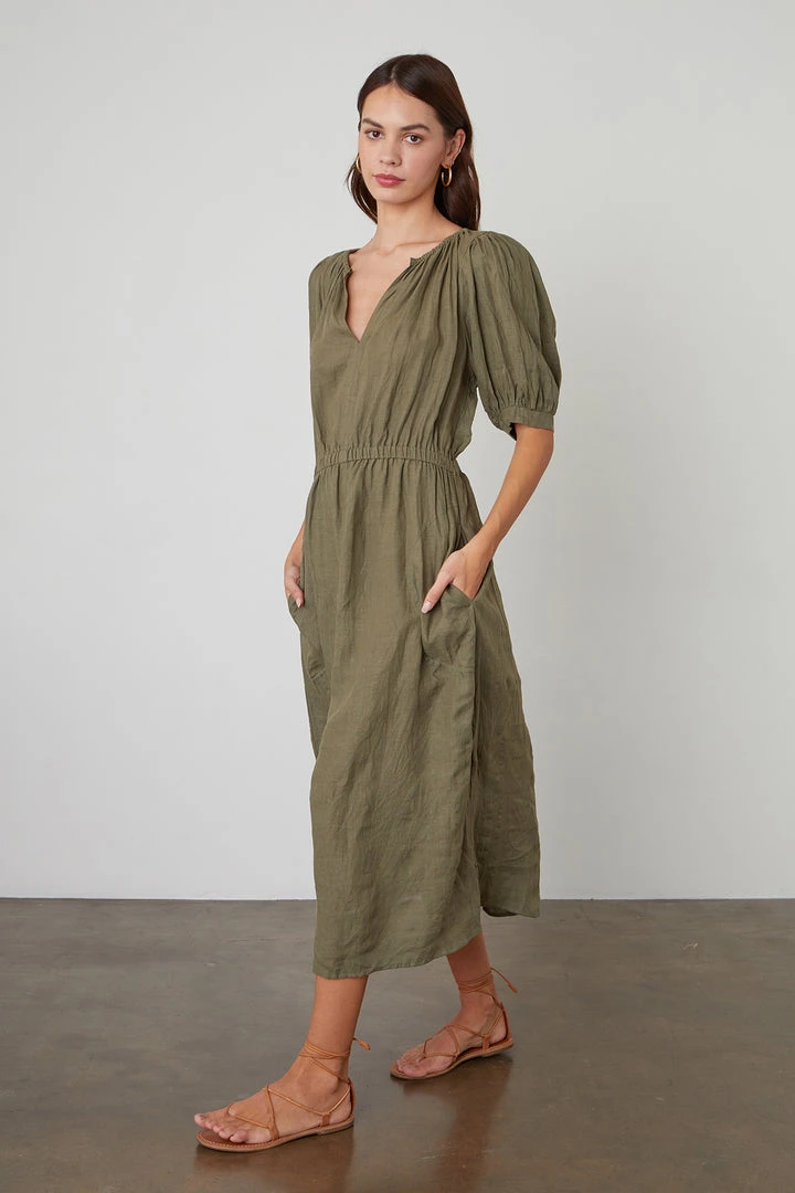 Velvet By Graham & Spencer Womens WHITNEY CUT OUT LINEN DRESS 7 Velvet By Graham & Spencer Womens WHITNEY CUT OUT LINEN DRESS