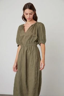 Velvet By Graham & Spencer Womens WHITNEY CUT OUT LINEN DRESS 11 Velvet By Graham & Spencer Womens WHITNEY CUT OUT LINEN DRESS
