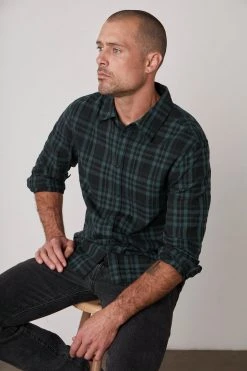 Velvet By Graham & Spencer Mens ALAIN PLAID BUTTON-UP SHIRT 12 Velvet By Graham & Spencer Mens ALAIN PLAID BUTTON-UP SHIRT