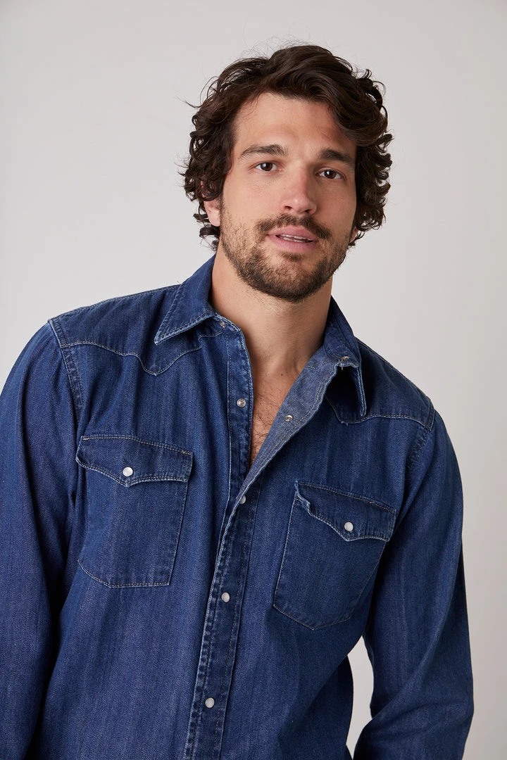 Velvet By Graham & Spencer WAYNE DENIM BUTTON-UP SHIRT Mens 4 Velvet By Graham & Spencer WAYNE DENIM BUTTON-UP SHIRT Mens