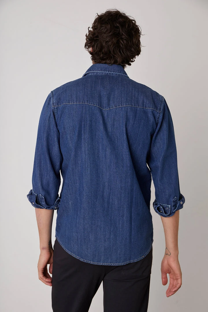 Velvet By Graham & Spencer WAYNE DENIM BUTTON-UP SHIRT Mens 6 Velvet By Graham & Spencer WAYNE DENIM BUTTON-UP SHIRT Mens