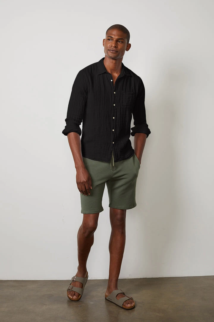 Velvet By Graham & Spencer ELTON COTTON WOVEN BUTTON-UP SHIRT Mens 5 Velvet By Graham & Spencer ELTON COTTON WOVEN BUTTON-UP SHIRT Mens