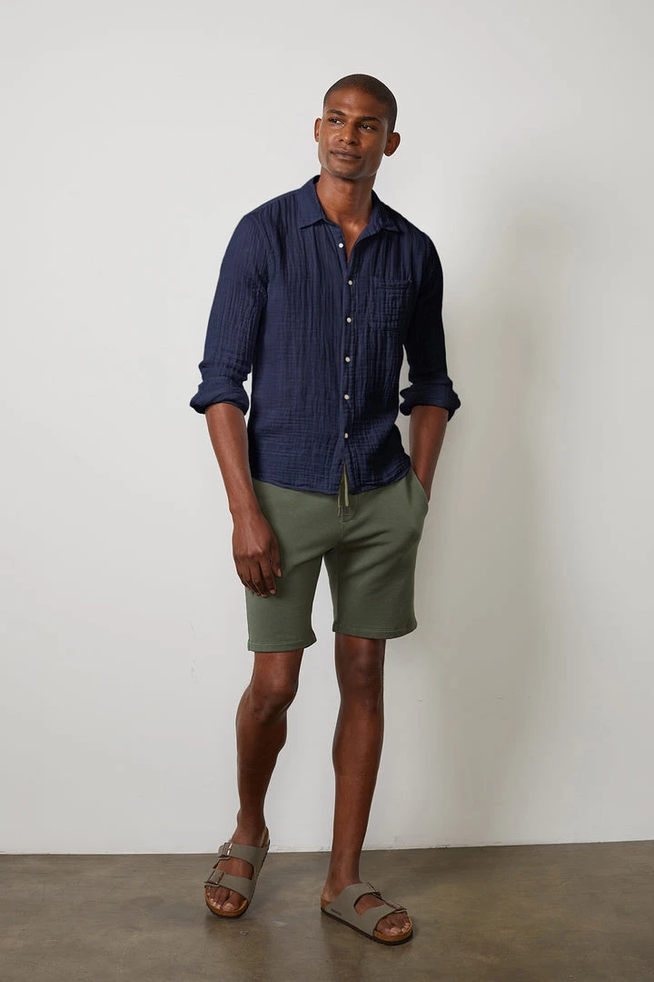 Velvet By Graham & Spencer ELTON COTTON WOVEN BUTTON-UP SHIRT Mens 11 Velvet By Graham & Spencer ELTON COTTON WOVEN BUTTON-UP SHIRT Mens