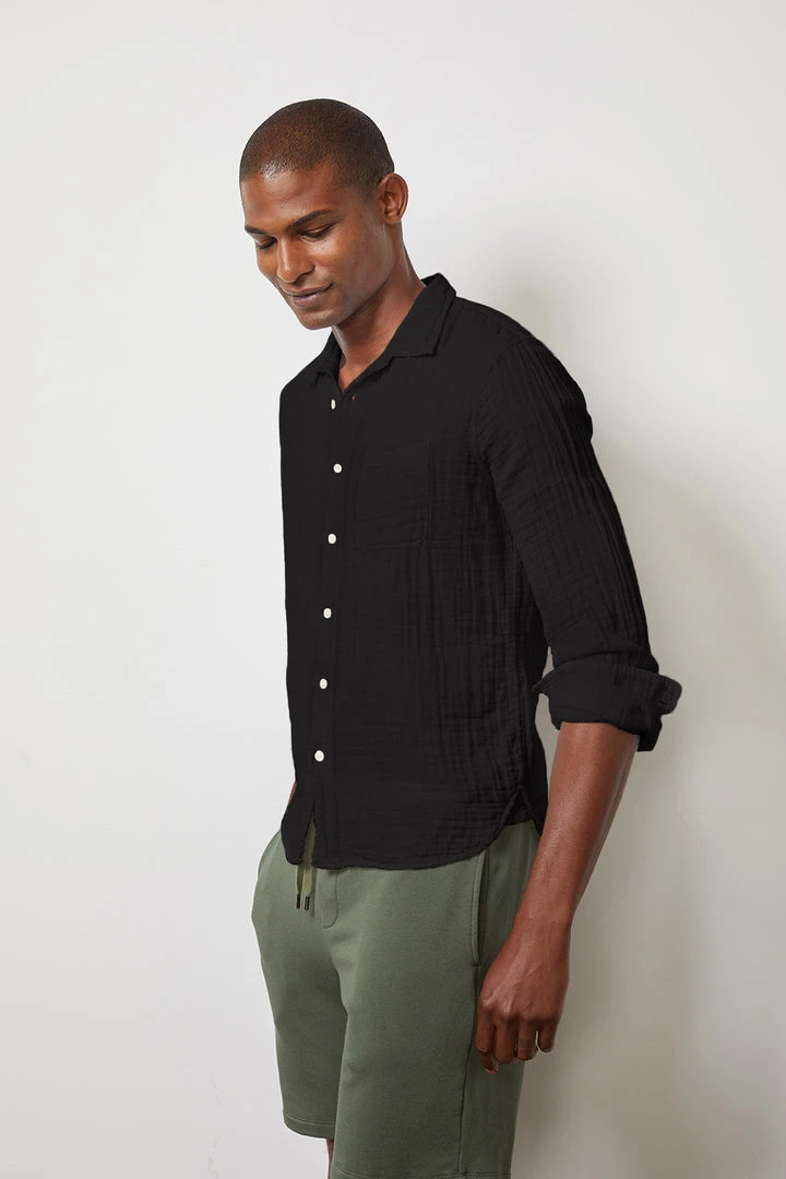 Velvet By Graham & Spencer ELTON COTTON WOVEN BUTTON-UP SHIRT Mens 6 Velvet By Graham & Spencer ELTON COTTON WOVEN BUTTON-UP SHIRT Mens