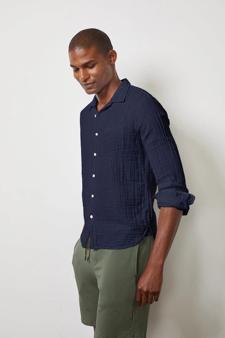 Velvet By Graham & Spencer ELTON COTTON WOVEN BUTTON-UP SHIRT Mens 12 Velvet By Graham & Spencer ELTON COTTON WOVEN BUTTON-UP SHIRT Mens