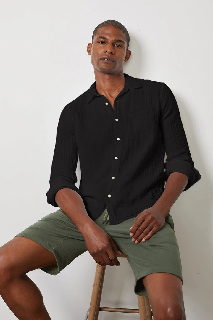 Velvet By Graham & Spencer ELTON COTTON WOVEN BUTTON-UP SHIRT Mens 3 Velvet By Graham & Spencer ELTON COTTON WOVEN BUTTON-UP SHIRT Mens