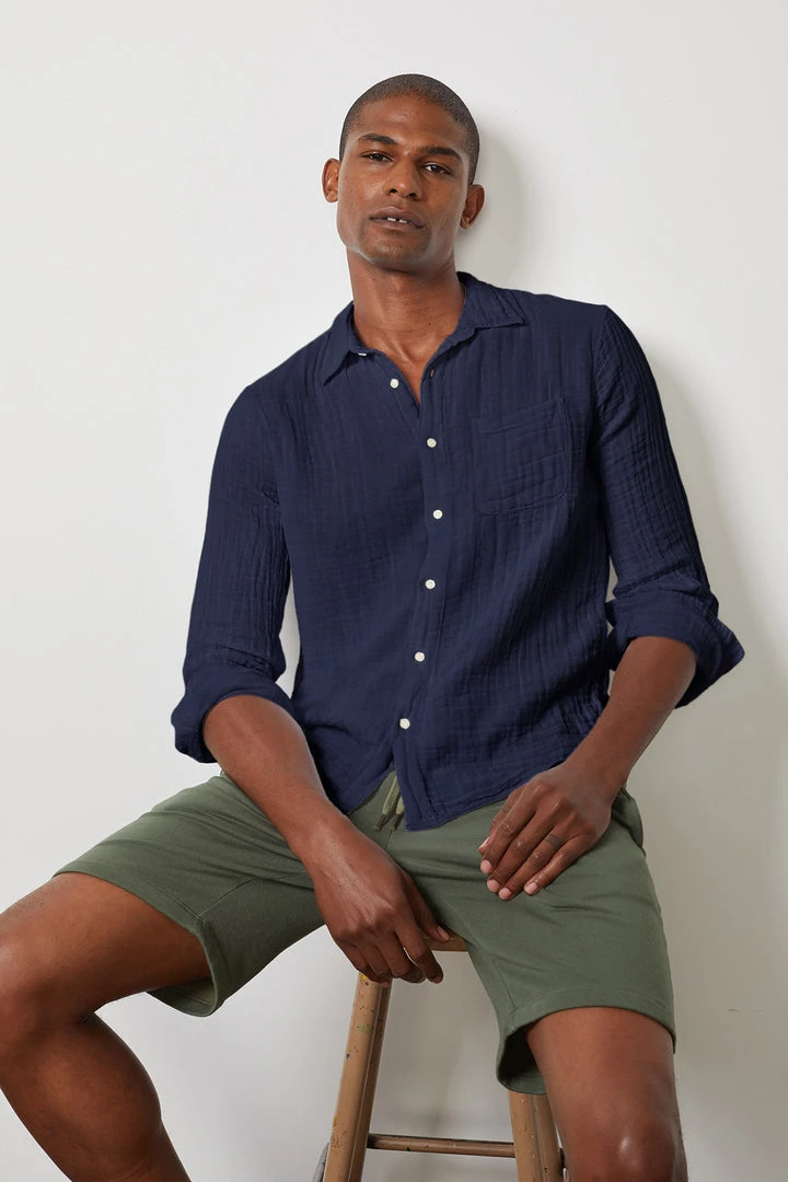 Velvet By Graham & Spencer ELTON COTTON WOVEN BUTTON-UP SHIRT Mens 9 Velvet By Graham & Spencer ELTON COTTON WOVEN BUTTON-UP SHIRT Mens