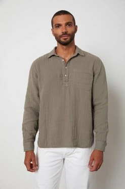 Velvet By Graham & Spencer GERALD QUARTER BUTTON-UP SHIRT Mens