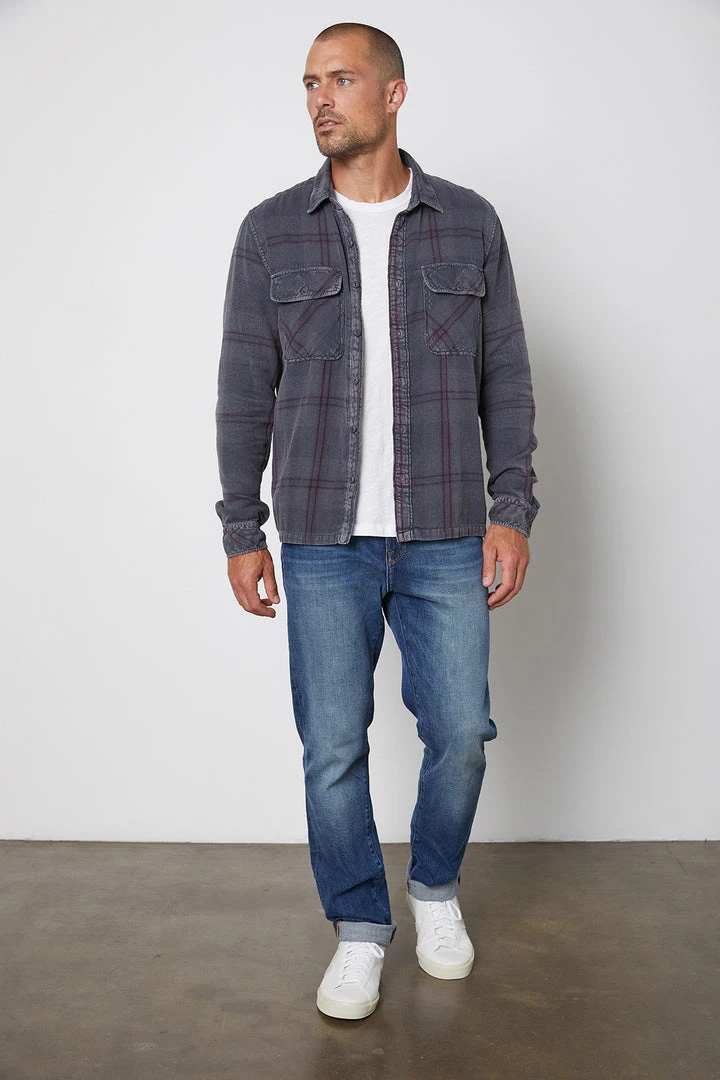 Velvet By Graham & Spencer KIRK PLAID BUTTON-UP SHIRT Mens 4 Velvet By Graham & Spencer KIRK PLAID BUTTON-UP SHIRT Mens