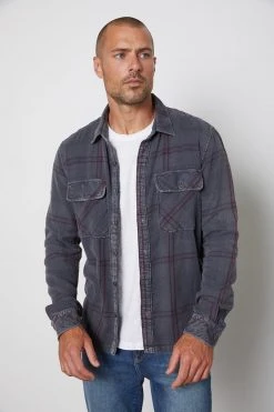 Velvet By Graham & Spencer KIRK PLAID BUTTON-UP SHIRT Mens 15 Velvet By Graham & Spencer KIRK PLAID BUTTON-UP SHIRT Mens