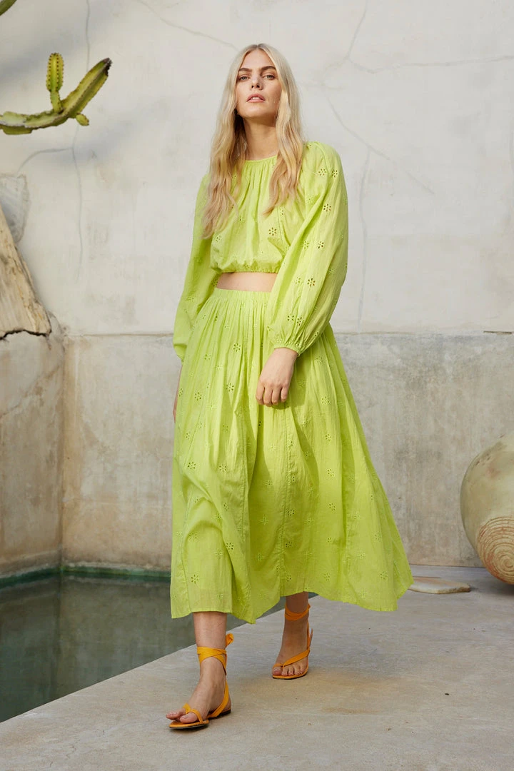 Velvet By Graham & Spencer WYNNE COTTON EYELET MAXI SKIRT 6 Velvet By Graham & Spencer WYNNE COTTON EYELET MAXI SKIRT