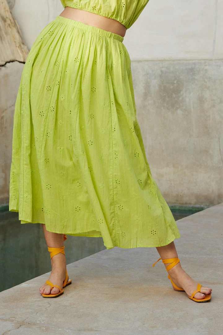 Velvet By Graham & Spencer WYNNE COTTON EYELET MAXI SKIRT 4 Velvet By Graham & Spencer WYNNE COTTON EYELET MAXI SKIRT